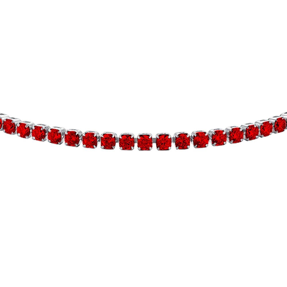 BRACCIALE TENNIS DONNA IN ACCIAIO CON ZIRCONI ROSSI - Image 4