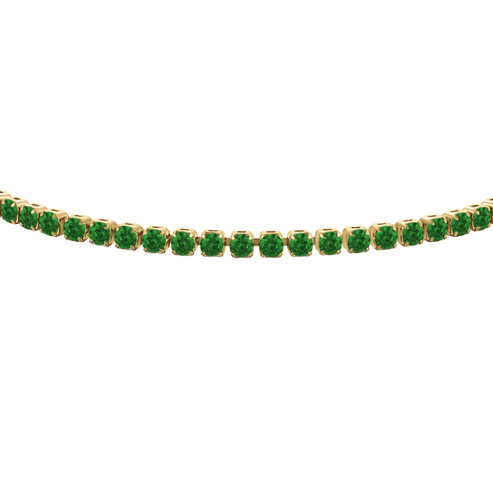 BRACCIALE TENNIS DONNA IN ACCIAIO COLORE ORO CON ZIRCONI VERDI - Image 4