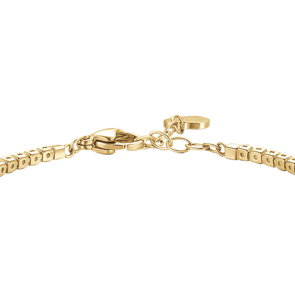 BRACCIALE TENNIS DONNA IN ACCIAIO COLORE ORO CON ZIRCONI VIOLA - Image 5