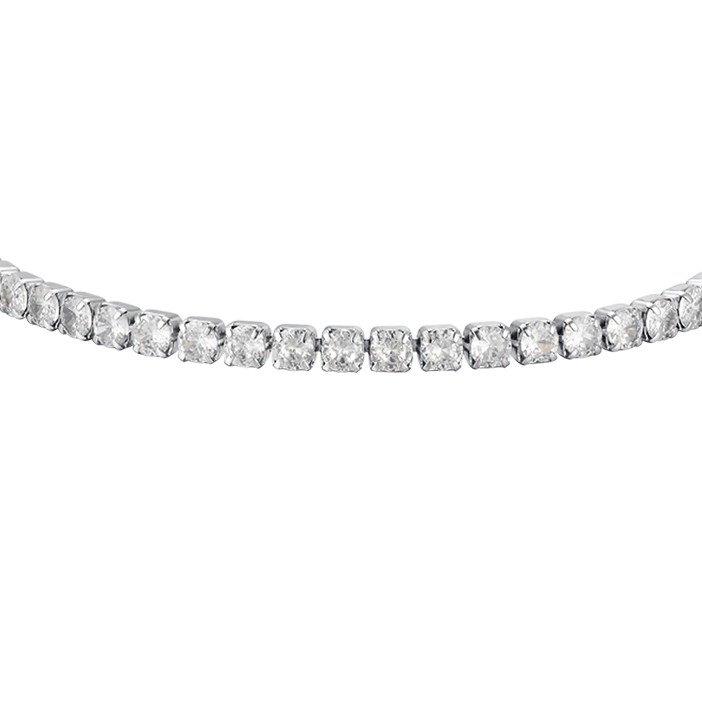 BRACCIALE TENNIS DONNA IN ACCIAIO CON CRISTALLI BIANCHI DA 4 MM - Image 4