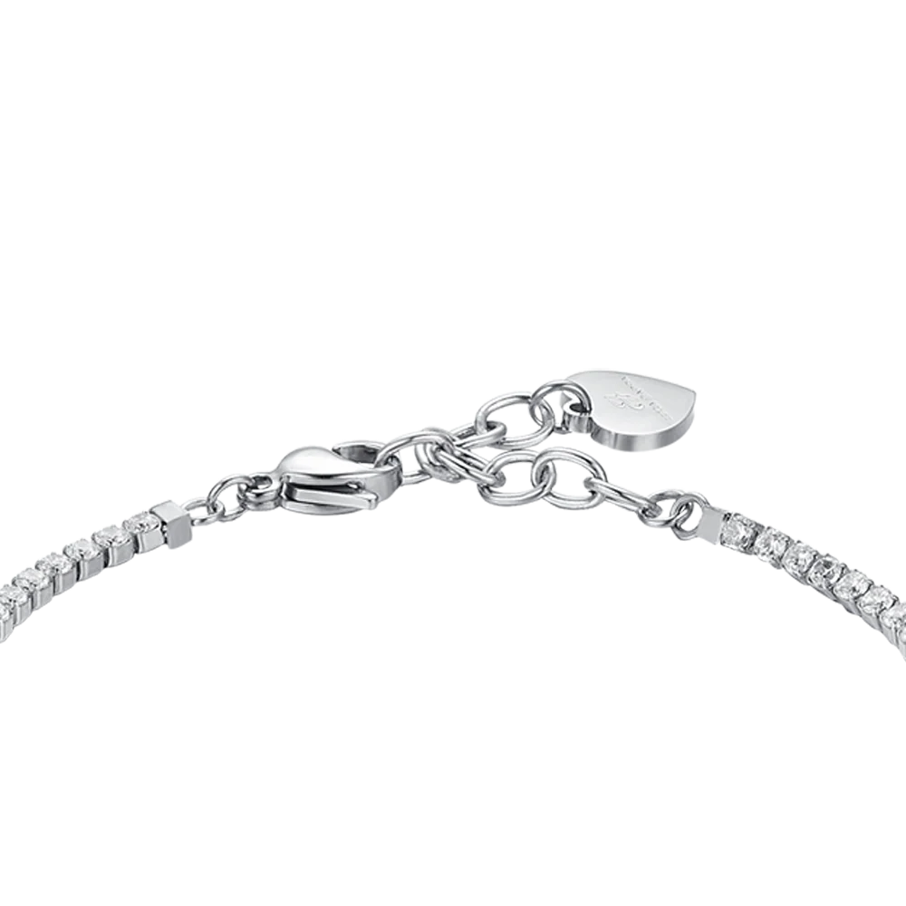 BRACCIALE TENNIS DONNA IN ACCIAIO CON CRISTALLI BIANCHI E FARFALLE - Image 5
