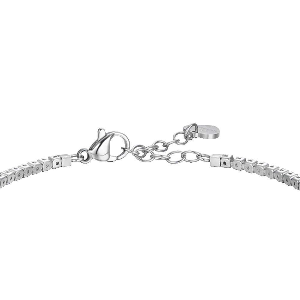 BRACCIALE TENNIS DONNA IN ACCIAIO CON CUORE CON ZIRCONI BIANCHI - Image 5