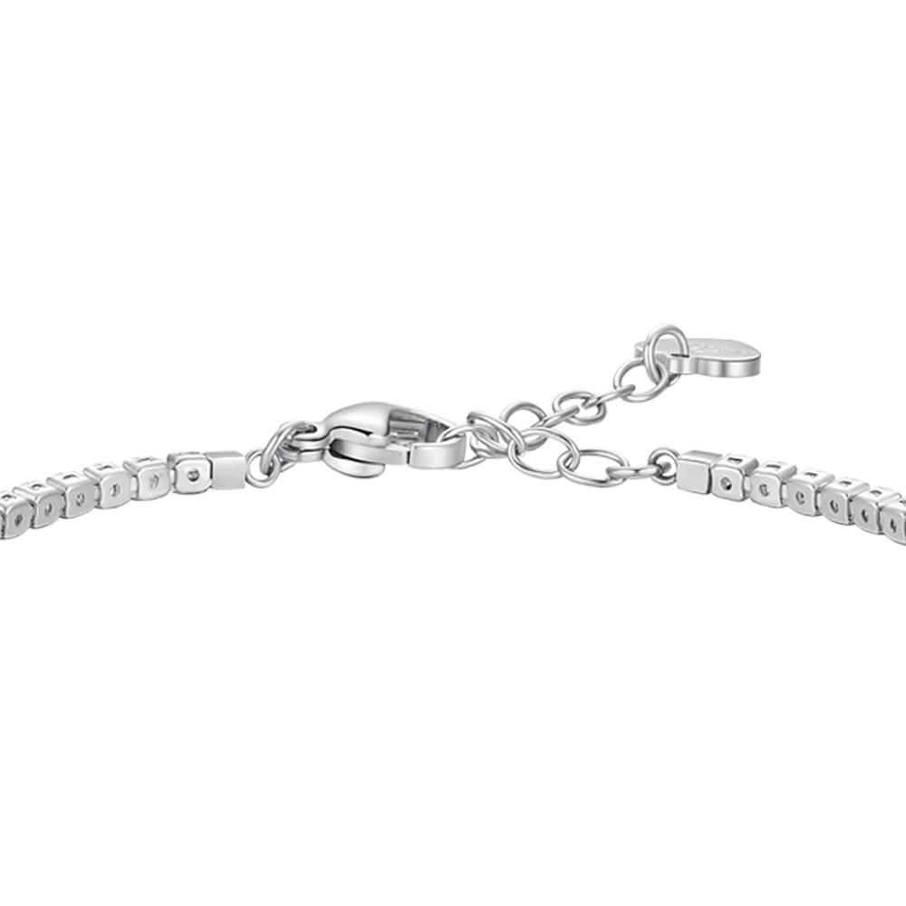 BRACCIALE TENNIS DONNA IN ACCIAIO CON CUORE E PUNTI LUCE DI ZIRCONE BIANCO - Image 5