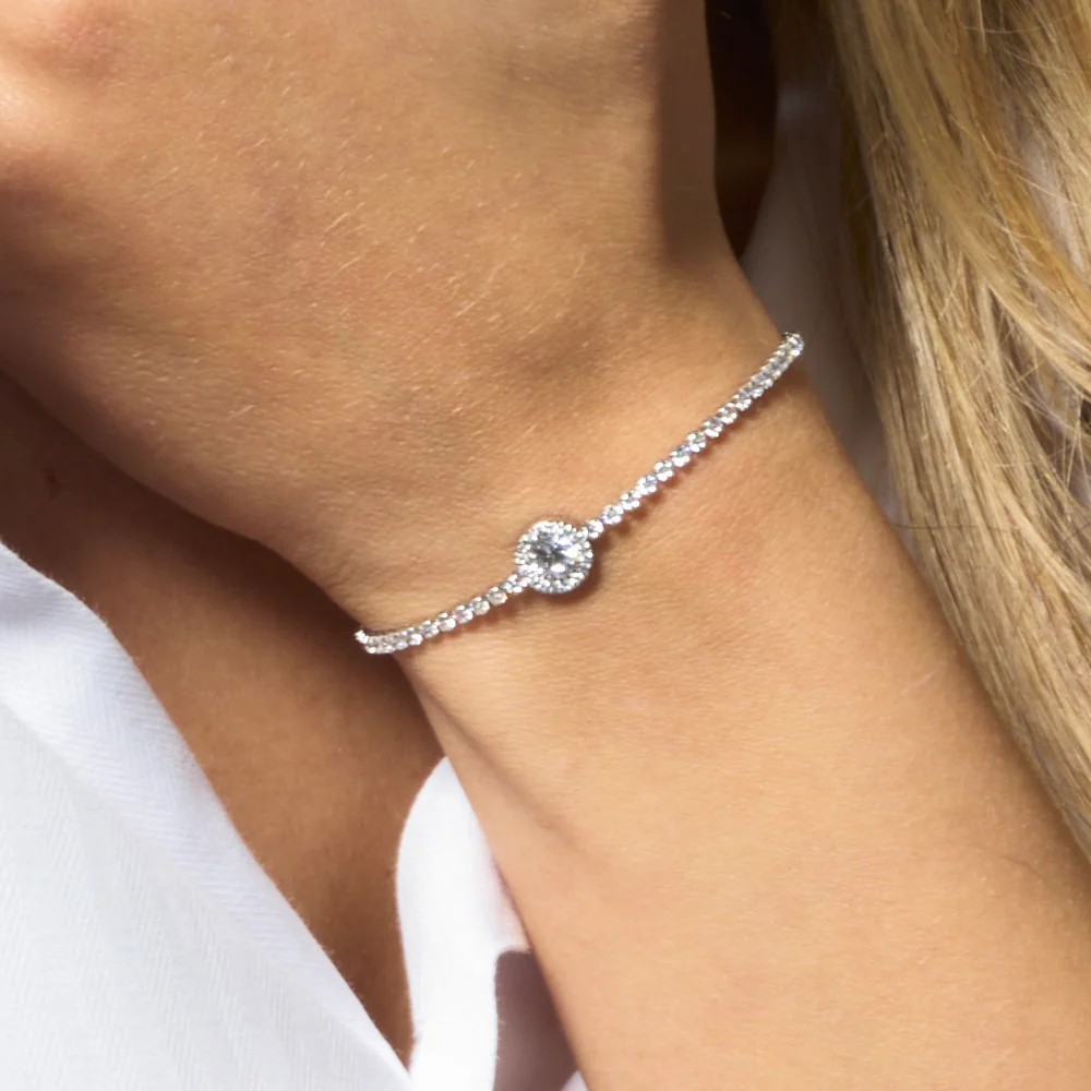 BRACCIALE TENNIS DONNA IN ACCIAIO CON ELEMENTO CON ZIRCONI BIANCHI - Image 2