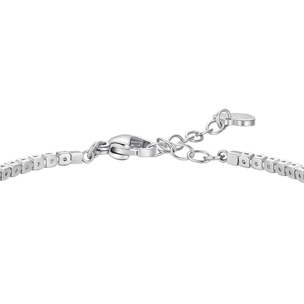 BRACCIALE TENNIS DONNA IN ACCIAIO CON QUADRIFOGLIO E PUNTI LUCE ZIRCONE BIANCO - Image 5