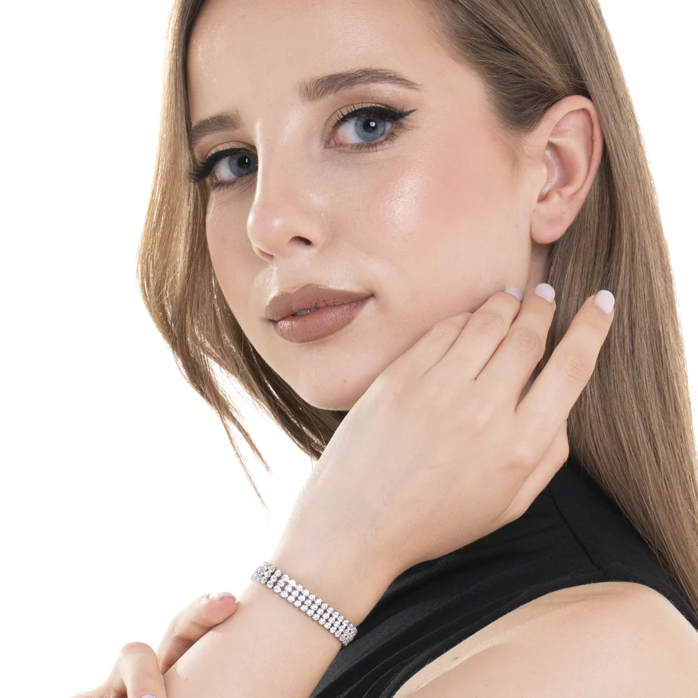 BRACCIALE TENNIS DONNA IN ACCIAIO CON ZIRCONI BIANCHI - Image 3