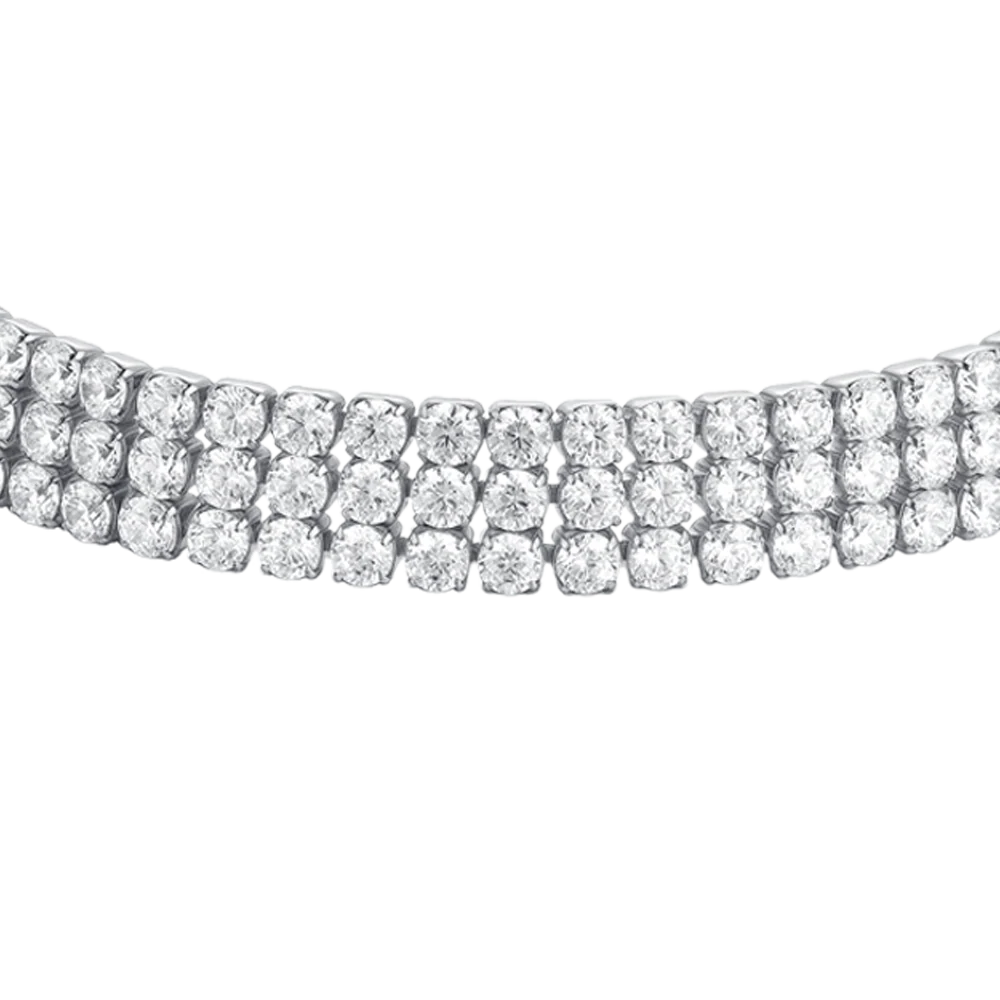 BRACCIALE TENNIS DONNA IN ACCIAIO CON ZIRCONI BIANCHI - Image 4
