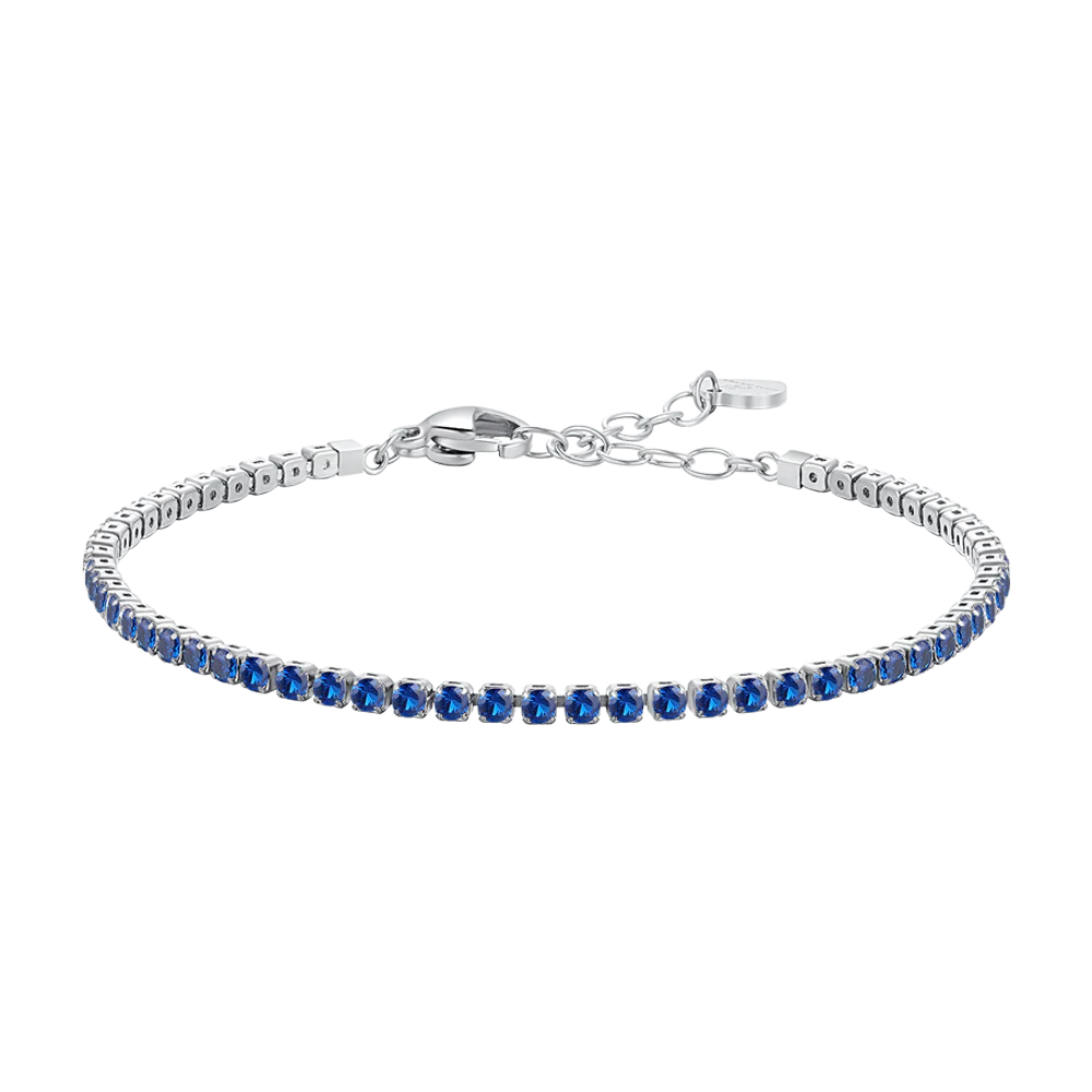 BRACCIALE TENNIS DONNA IN ACCIAIO CON ZIRCONI BLU