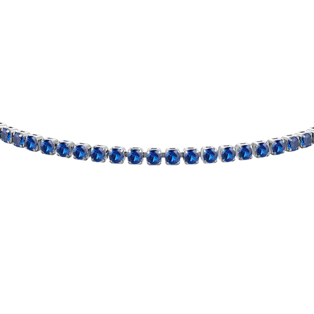BRACCIALE TENNIS DONNA IN ACCIAIO CON ZIRCONI BLU - Image 4