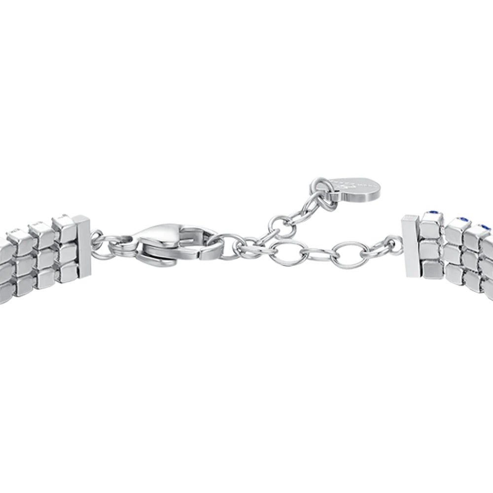 BRACCIALE TENNIS DONNA IN ACCIAIO CON ZIRCONI BLU - Image 5