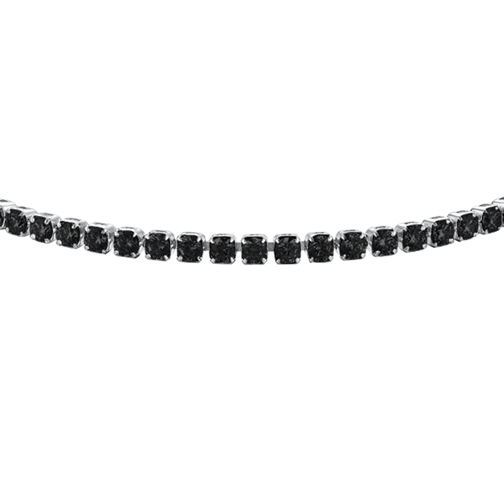 BRACCIALE TENNIS DONNA IN ACCIAIO CON ZIRCONI NERI - Image 4