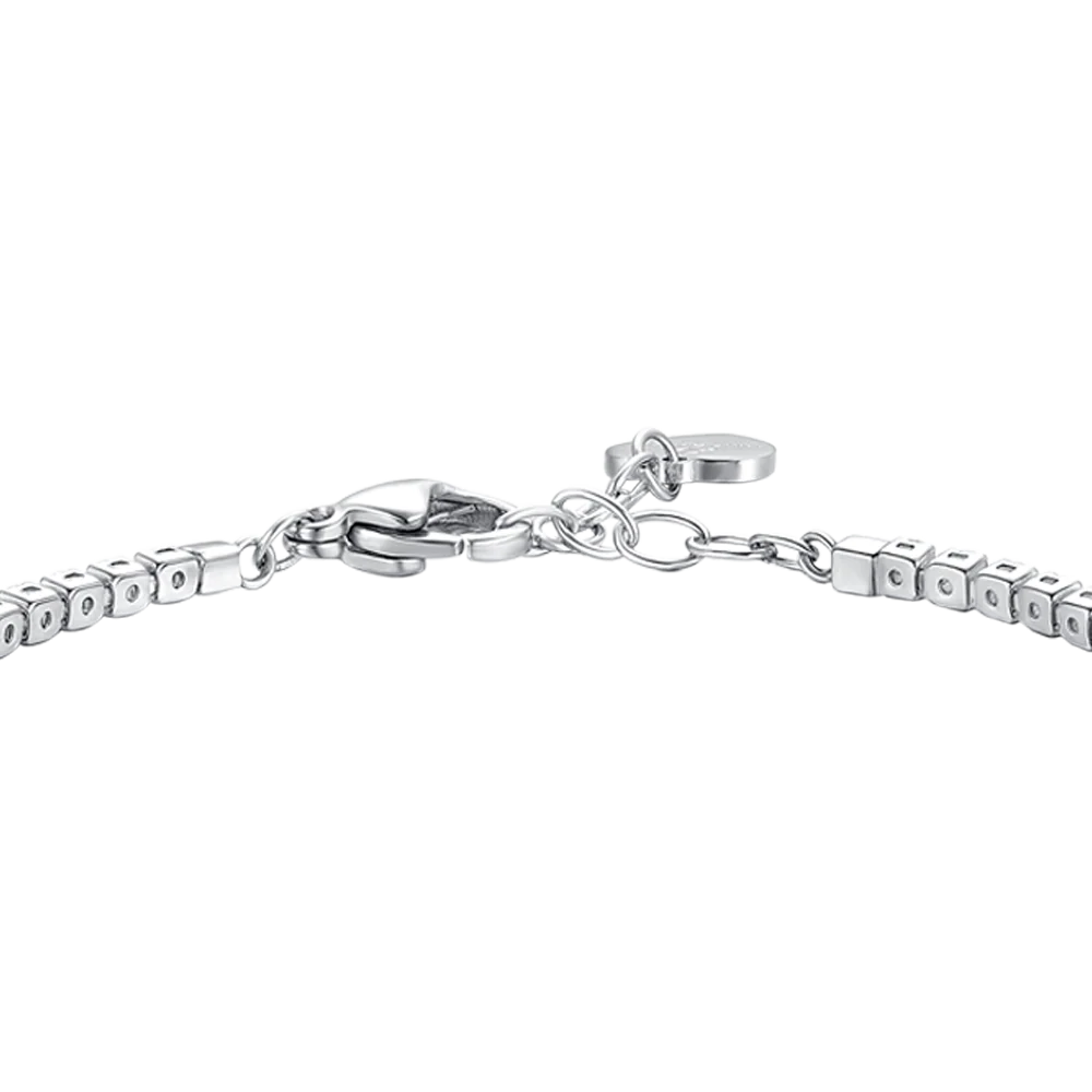 BRACCIALE TENNIS DONNA IN ACCIAIO CON ZIRCONI NERI - Image 5