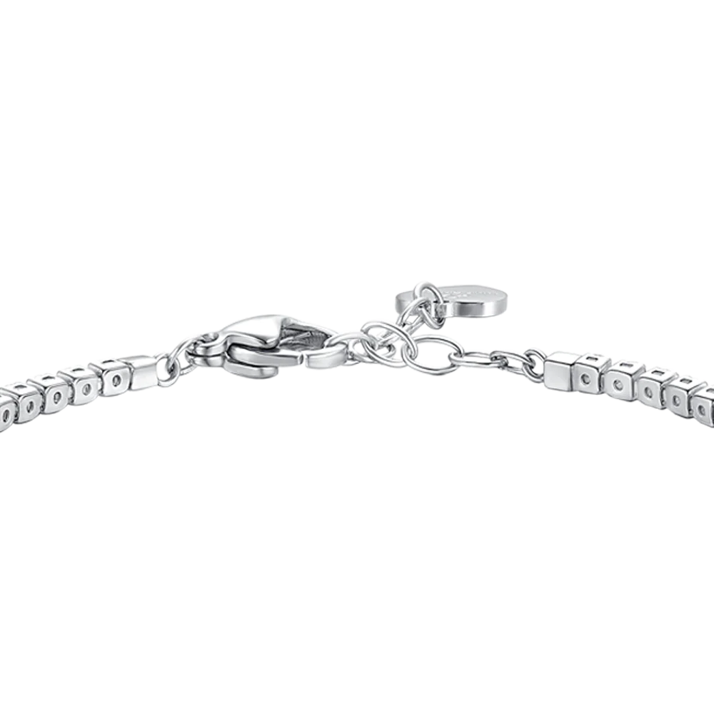 BRACCIALE TENNIS DONNA IN ACCIAIO CON ZIRCONI ROSA - Image 5