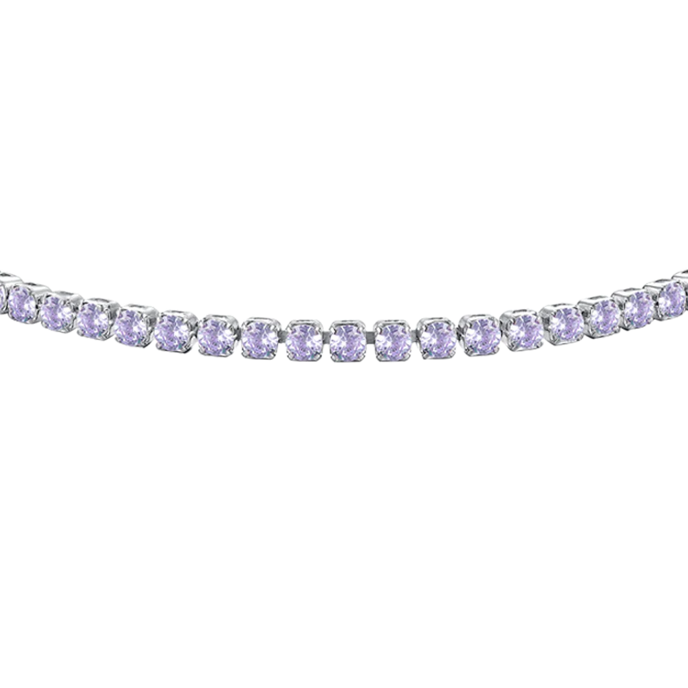 BRACCIALE TENNIS DONNA IN ACCIAIO CON ZIRCONI VIOLA - Image 4