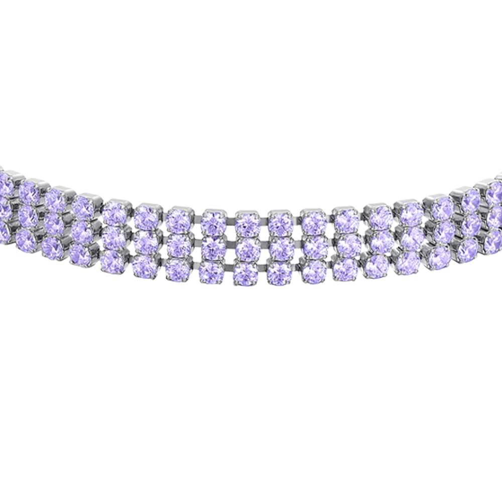 BRACCIALE TENNIS DONNA IN ACCIAIO CON ZIRCONI VIOLA - Image 4