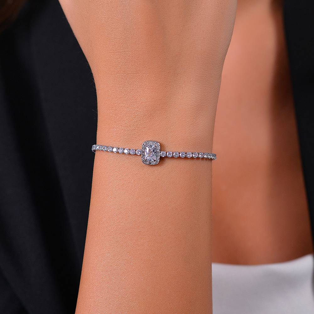 BRACCIALE TENNIS DONNA IN ACCIAIO CRISTALLI E ZIRCONE - Image 2