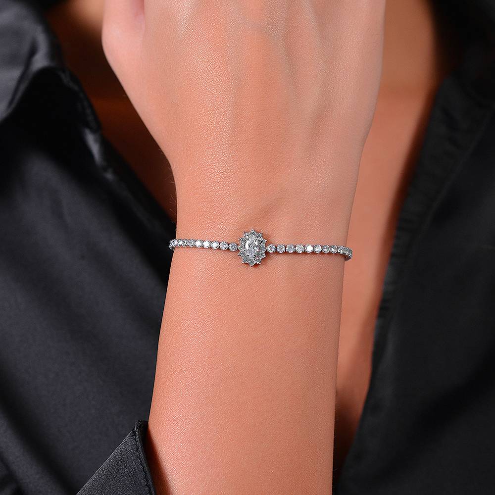 BRACCIALE TENNIS DONNA IN ACCIAIO CRISTALLI E ZIRCONE BIANCO - Image 2