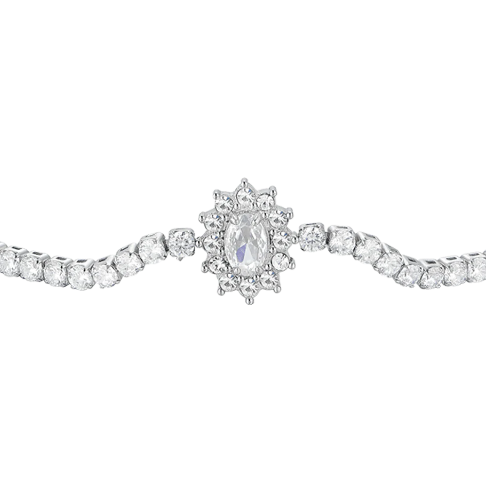 BRACCIALE TENNIS DONNA IN ACCIAIO CRISTALLI E ZIRCONE BIANCO - Image 4