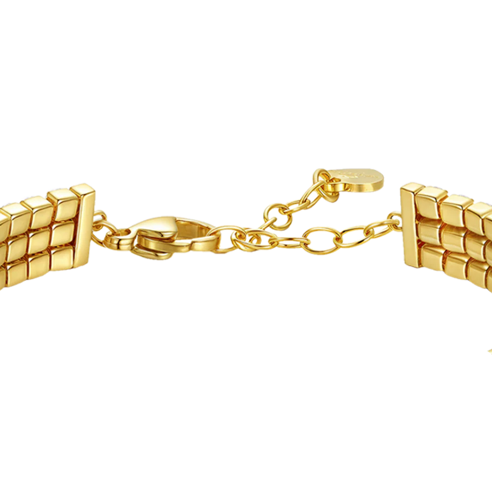 BRACCIALE TENNIS DONNA IN ACCIAIO IP GOLD CON ZIRCONI BIANCHI - Image 5
