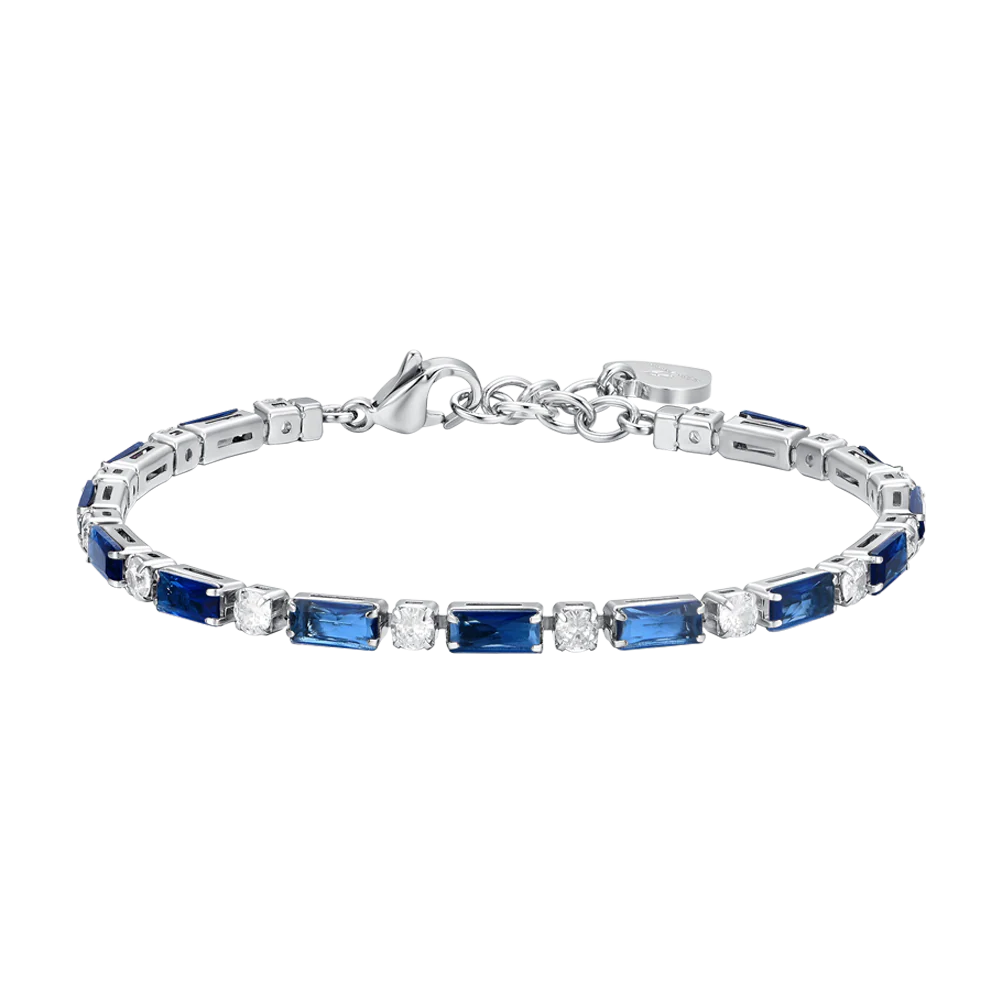 BRACCIALE TENNIS DONNA IN ACCIAIO ZIRCONI BLU