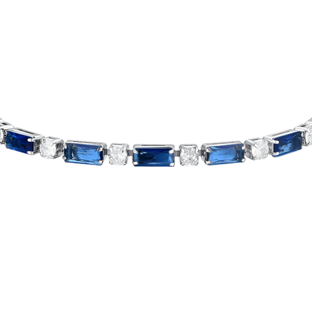 BRACCIALE TENNIS DONNA IN ACCIAIO ZIRCONI BLU - Image 4