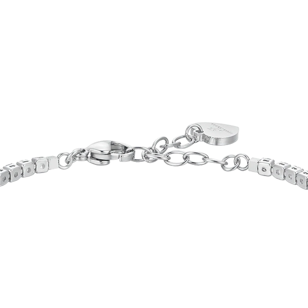 BRACCIALE TENNIS DONNA N ACCIAIO CRISTALLI E ZIRCONE ROSA - Image 5