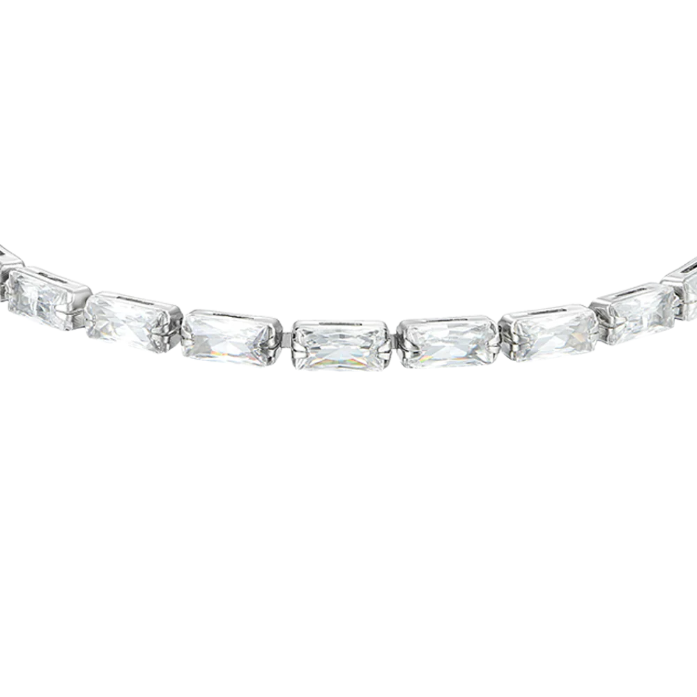 BRACCIALE TENNIS DONNA ZIRCONI BAGUETTE BIANCHI - Image 4