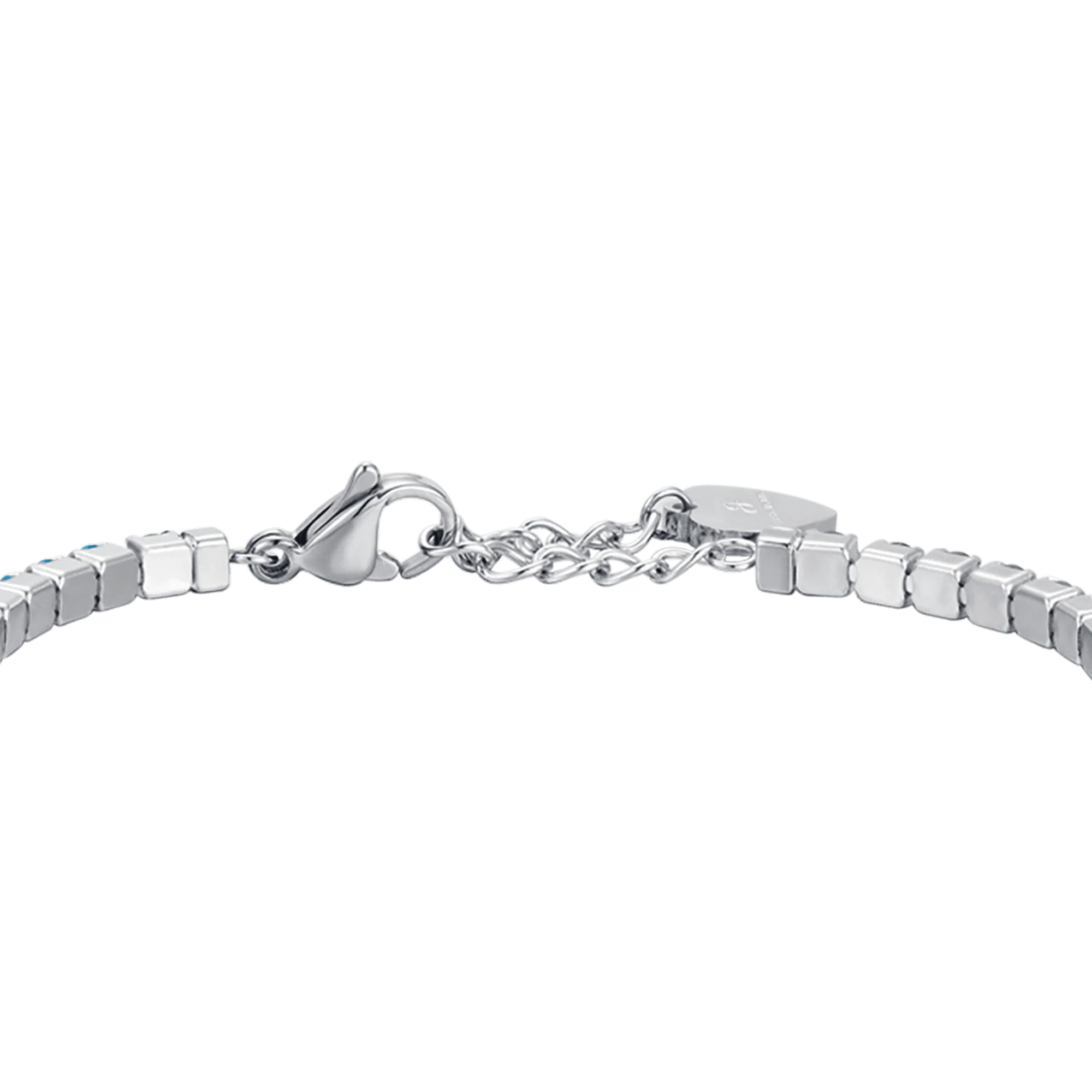 BRACCIALE TENNIS DONNA IN ACCIAIO CON CRISTALLI AZZURRI - Image 5