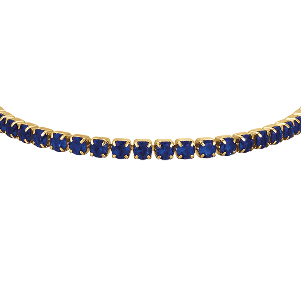 BRACCIALE TENNIS DONNAIN ACCIAIO IP GOLD CON CRISTALLI BLU - Image 4