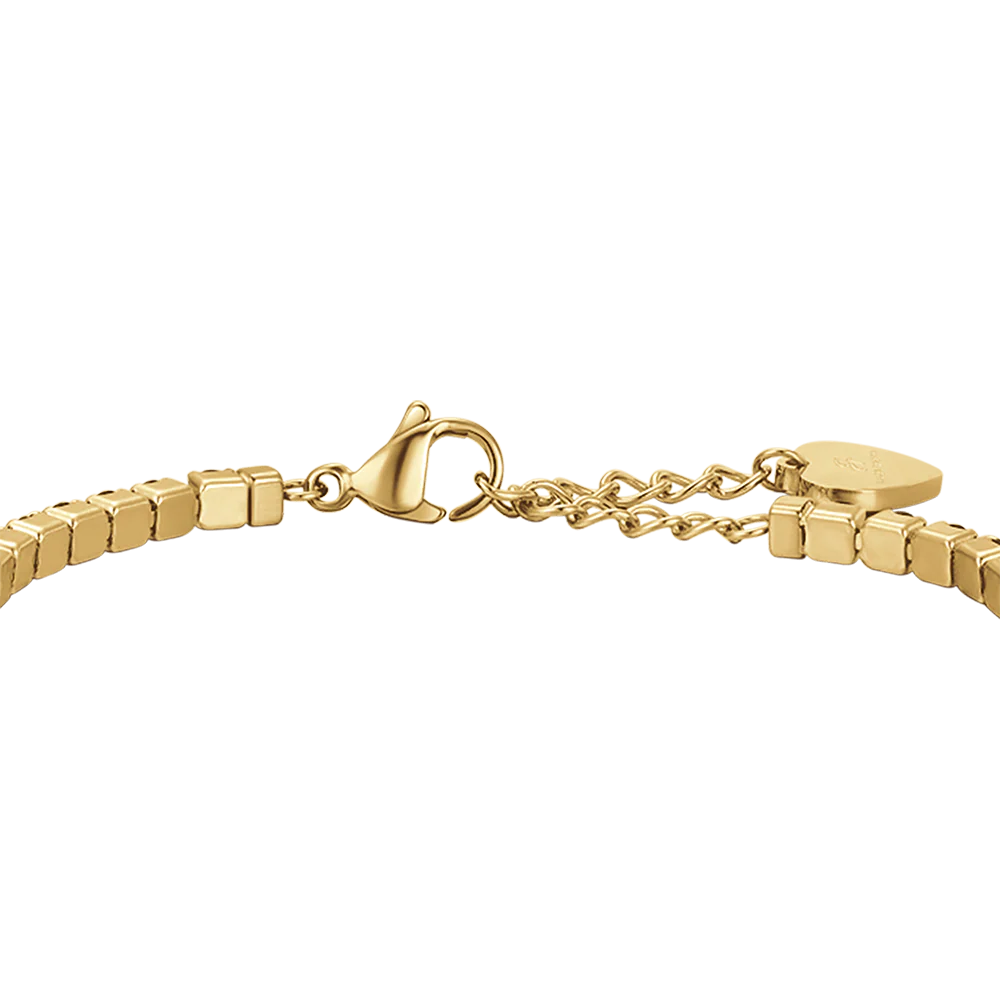 BRACCIALE TENNIS DONNAIN ACCIAIO IP GOLD CON CRISTALLI BLU - Image 5
