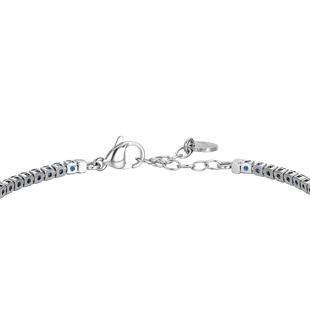 BRACCIALE TENNIS UOMO IN ACCIAIO CON CERAMICA BLU E ZIRCONI BLU - Image 5