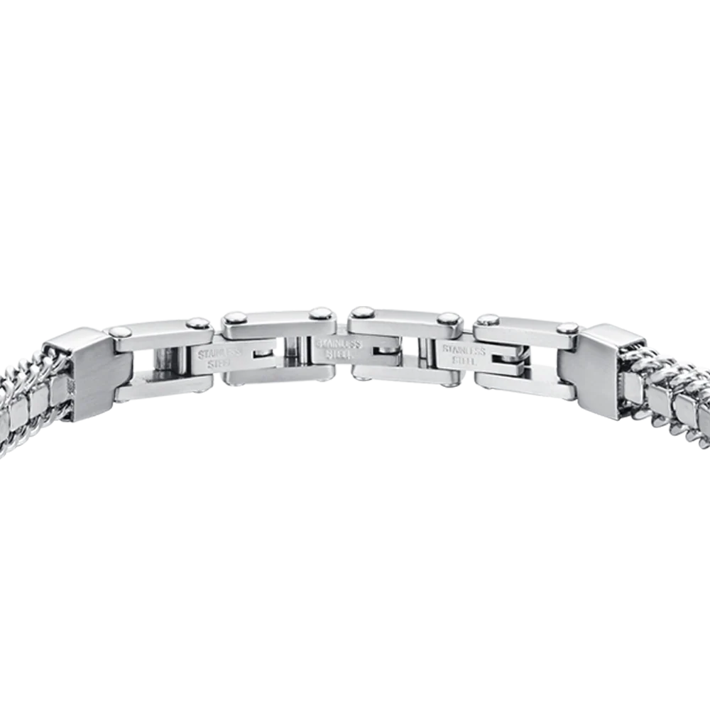 BRACCIALE TENNIS UOMO IN ACCIAIO CON CRISTALLI BIANCHI - Image 5
