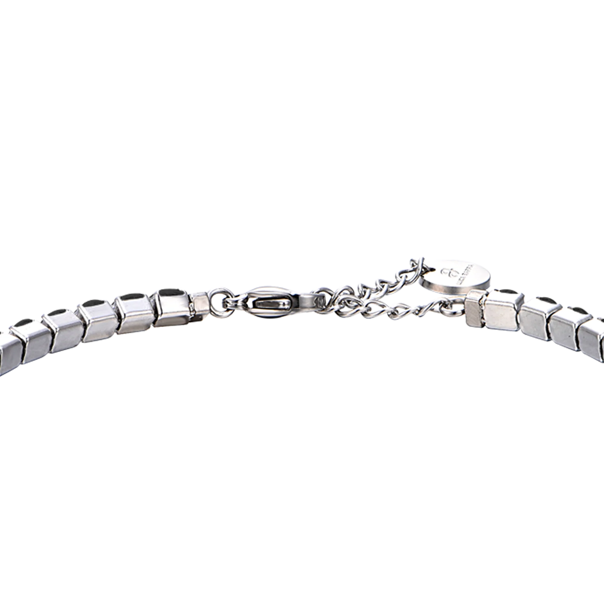 BRACCIALE  TENNIS UOMO IN ACCIAIO CON CRISTALLI NERI - Image 5