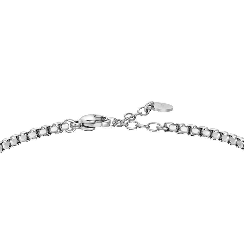 BRACCIALE TENNIS UOMO IN ACCIAIO CON ROSA DEI VENTI IP ROSE E ZIRCONI NERI - Image 5