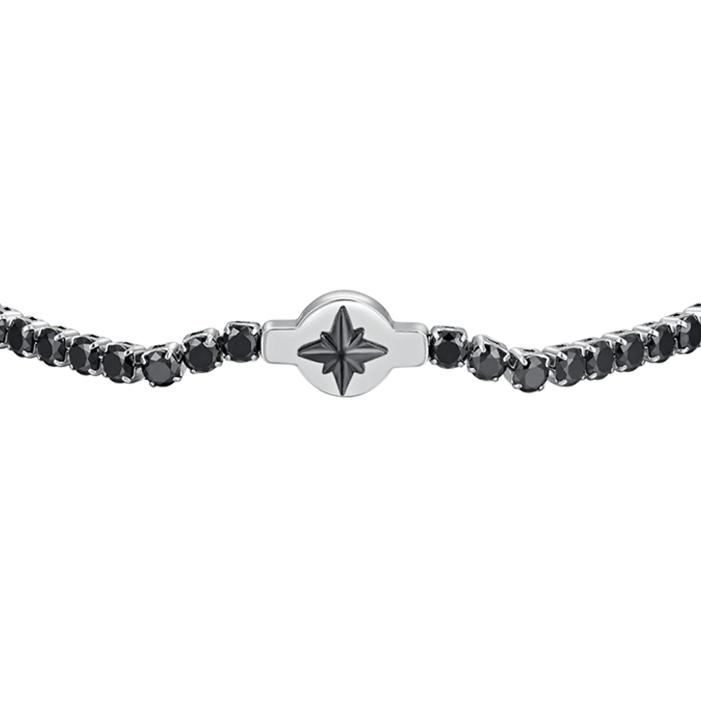 BRACCIALE TENNIS UOMO IN ACCIAIO ZIRCONI NERI - Image 4