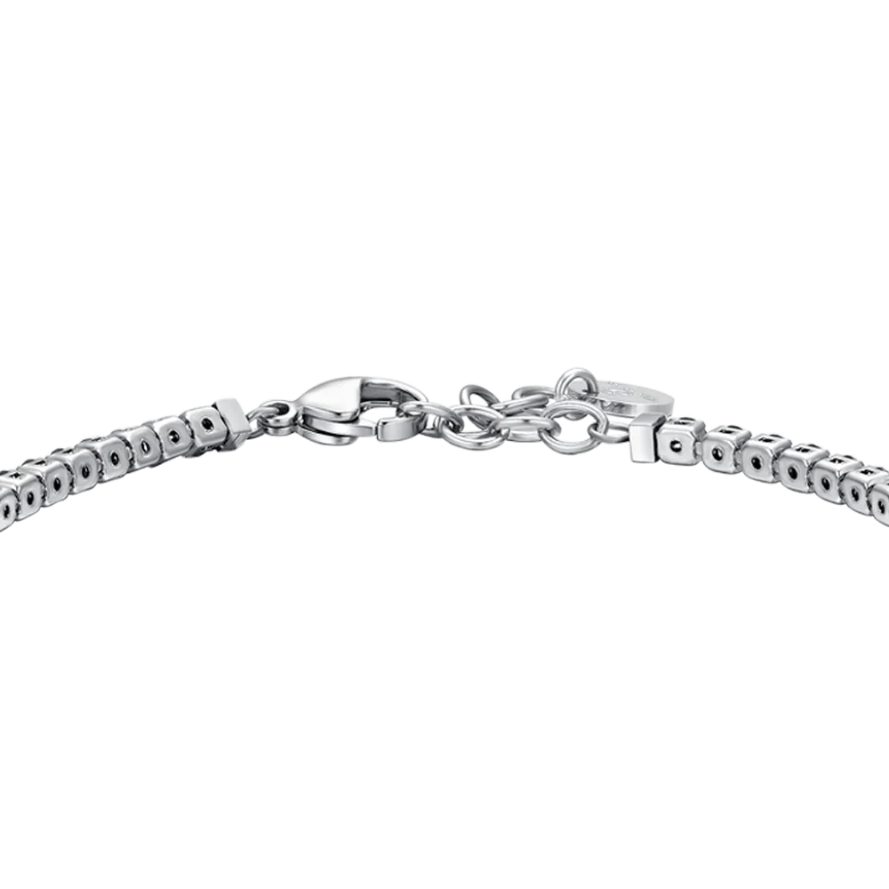 BRACCIALE TENNIS UOMO IN ACCIAIO ZIRCONI NERI - Image 5