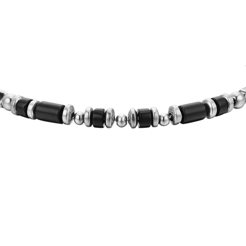 BRACCIALE UOMO IN ACCIAIO AGATA NERA - Image 4