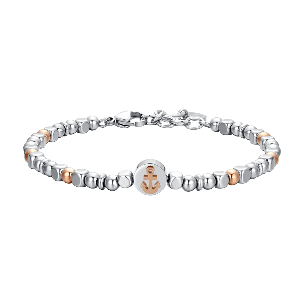 BRACCIALE UOMO IN ACCIAIO ANCORA IP ROSE GOLD
