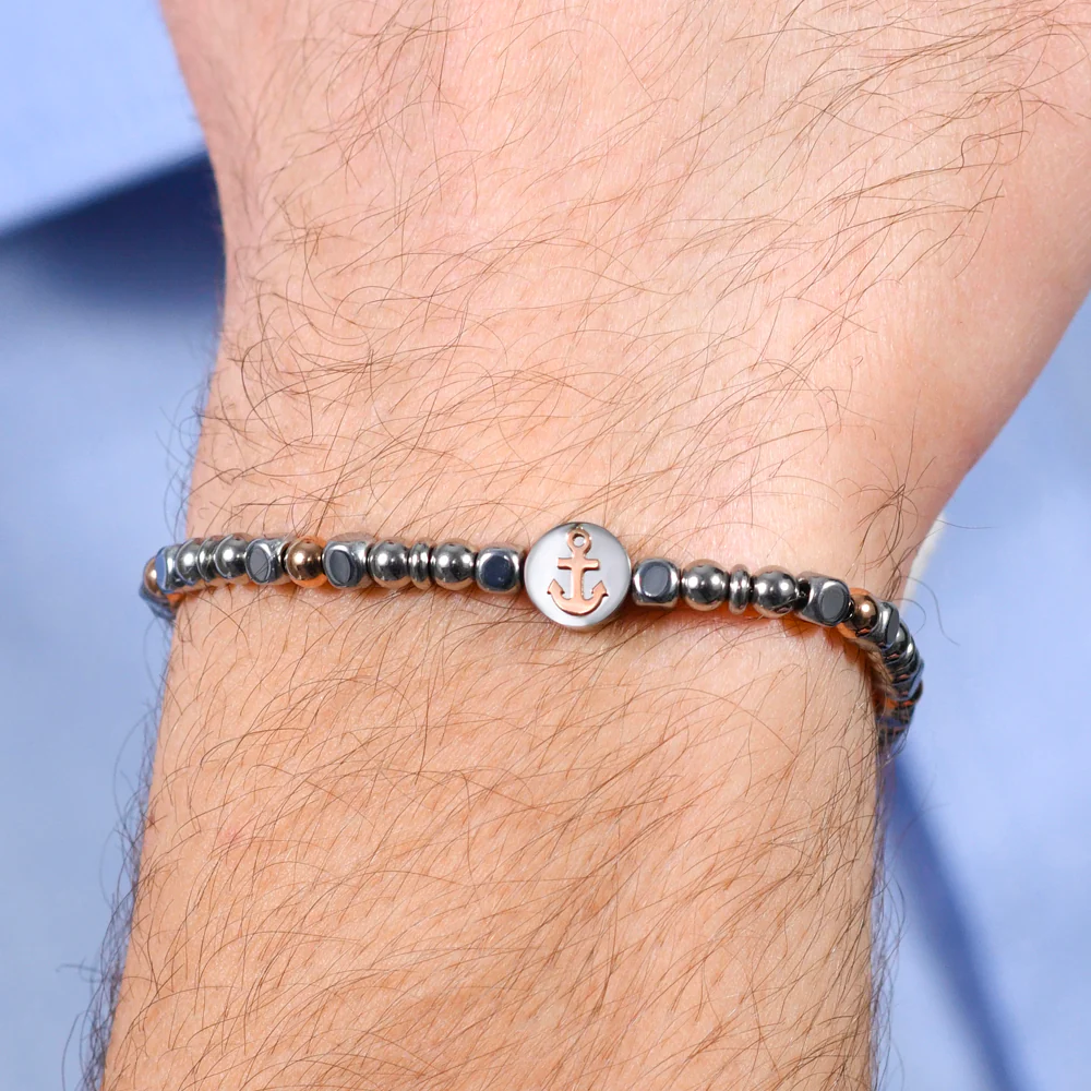 BRACCIALE UOMO IN ACCIAIO ANCORA IP ROSE GOLD - Image 2