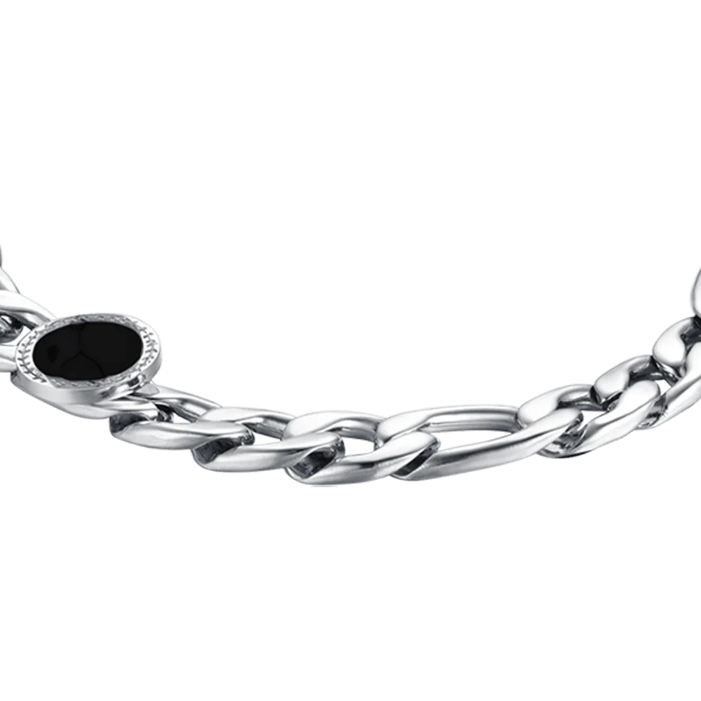 BRACCIALE UOMO IN ACCIAIO CON AGATA NERA - Image 4