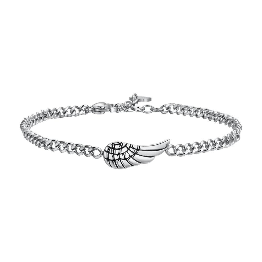 BRACCIALE UOMO IN ACCIAIO CON ALA