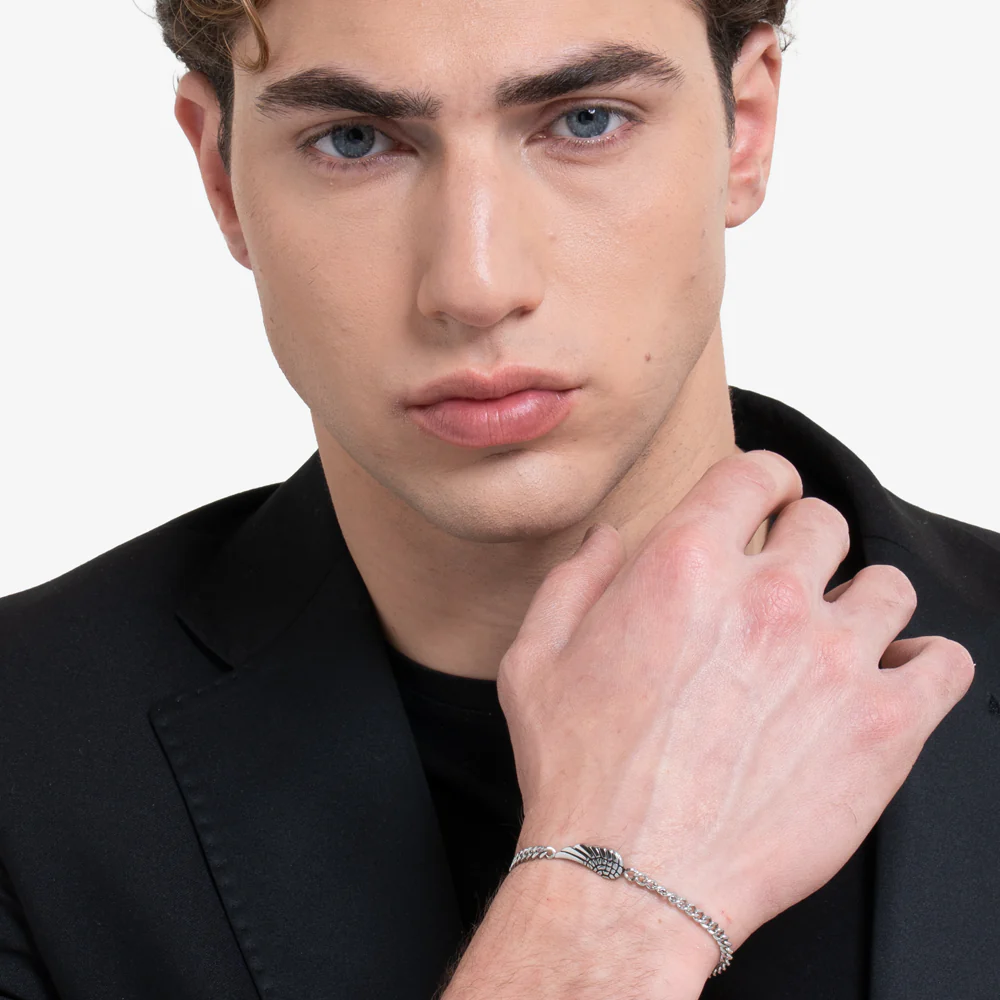 BRACCIALE UOMO IN ACCIAIO CON ALA - Image 3