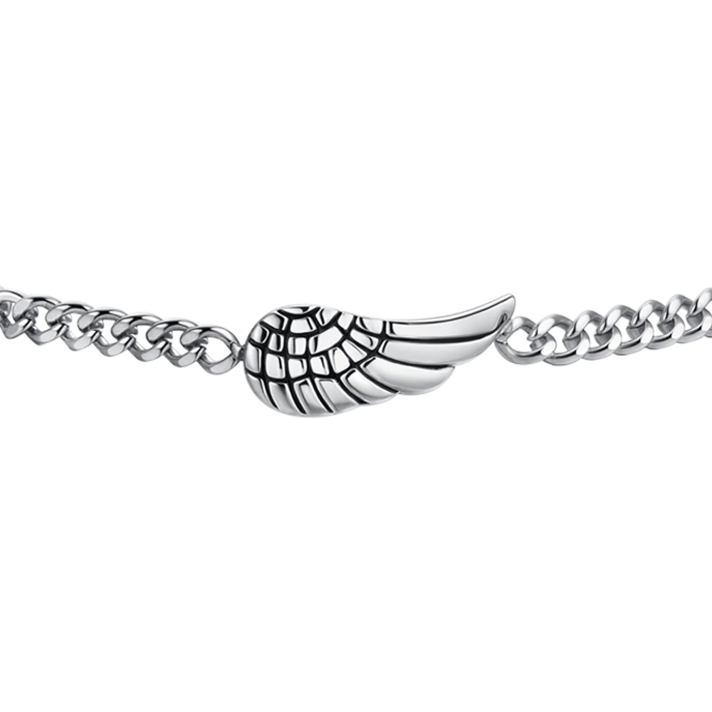 BRACCIALE UOMO IN ACCIAIO CON ALA - Image 4