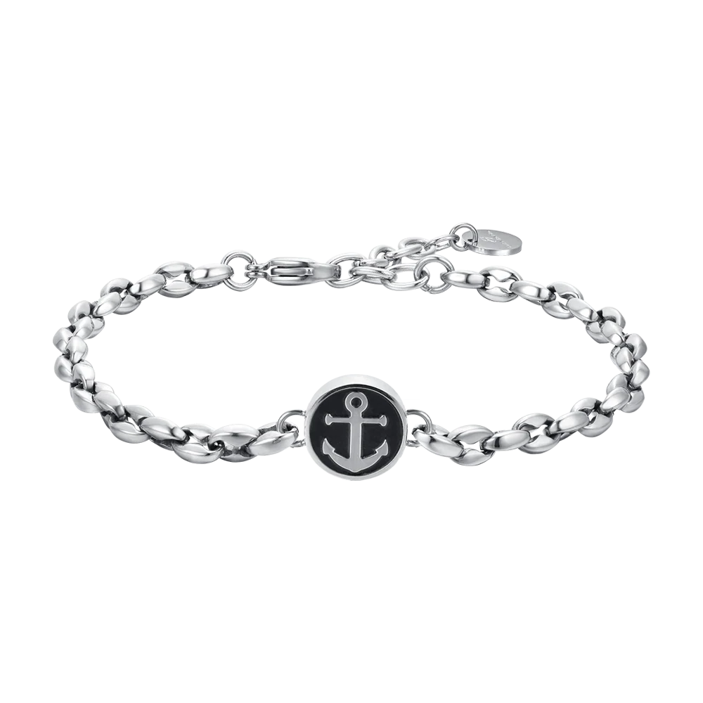 BRACCIALE UOMO IN ACCIAIO CON ANCORA
