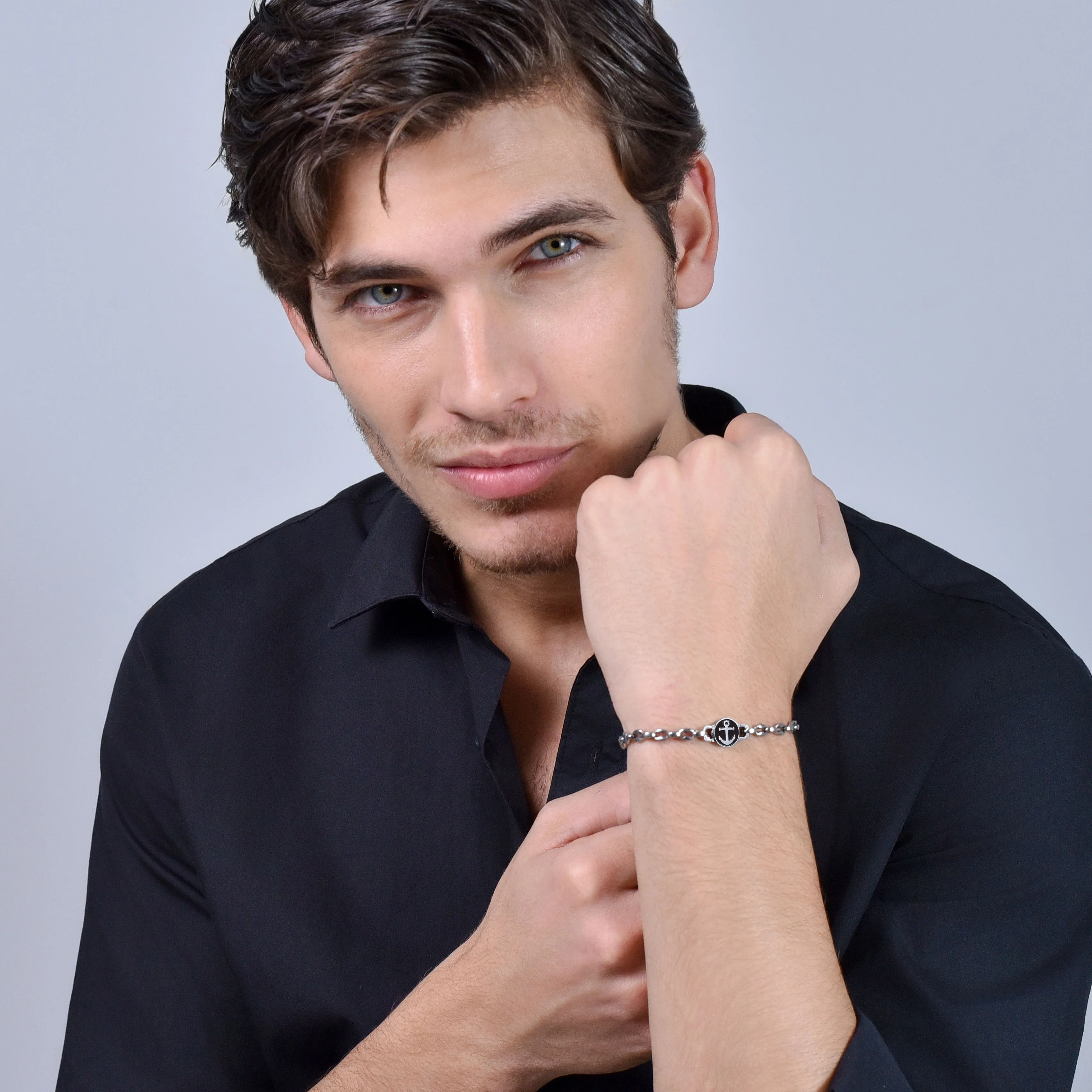 BRACCIALE UOMO IN ACCIAIO CON ANCORA - Image 3