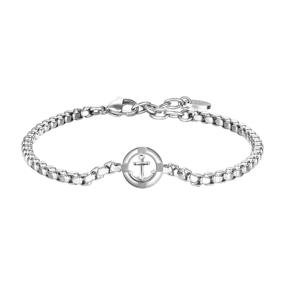 BRACCIALE UOMO IN ACCIAIO CON ANCORA