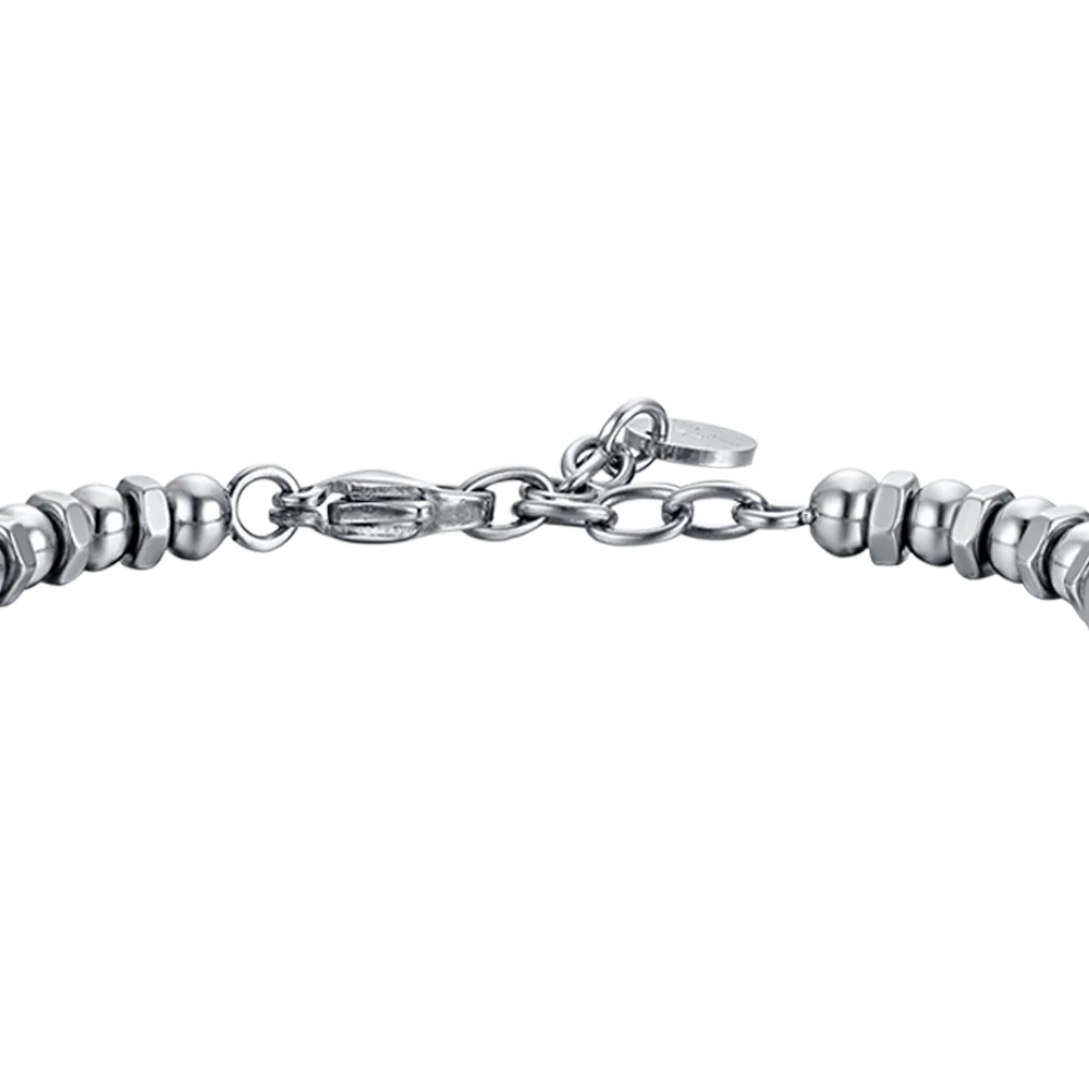 BRACCIALE UOMO IN ACCIAIO CON ANCORA E SMALTO NERO - Image 5
