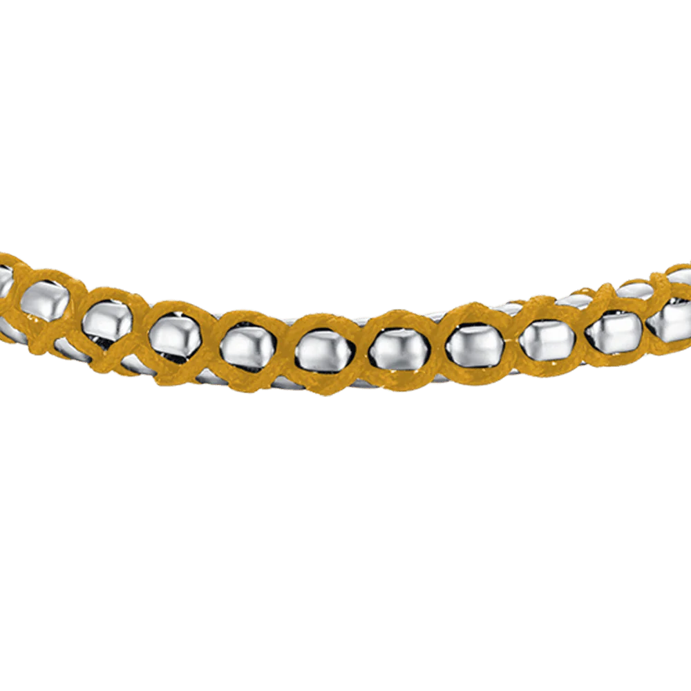 BRACCIALE UOMO IN ACCIAIO CON CORDA GIALLA - Image 4