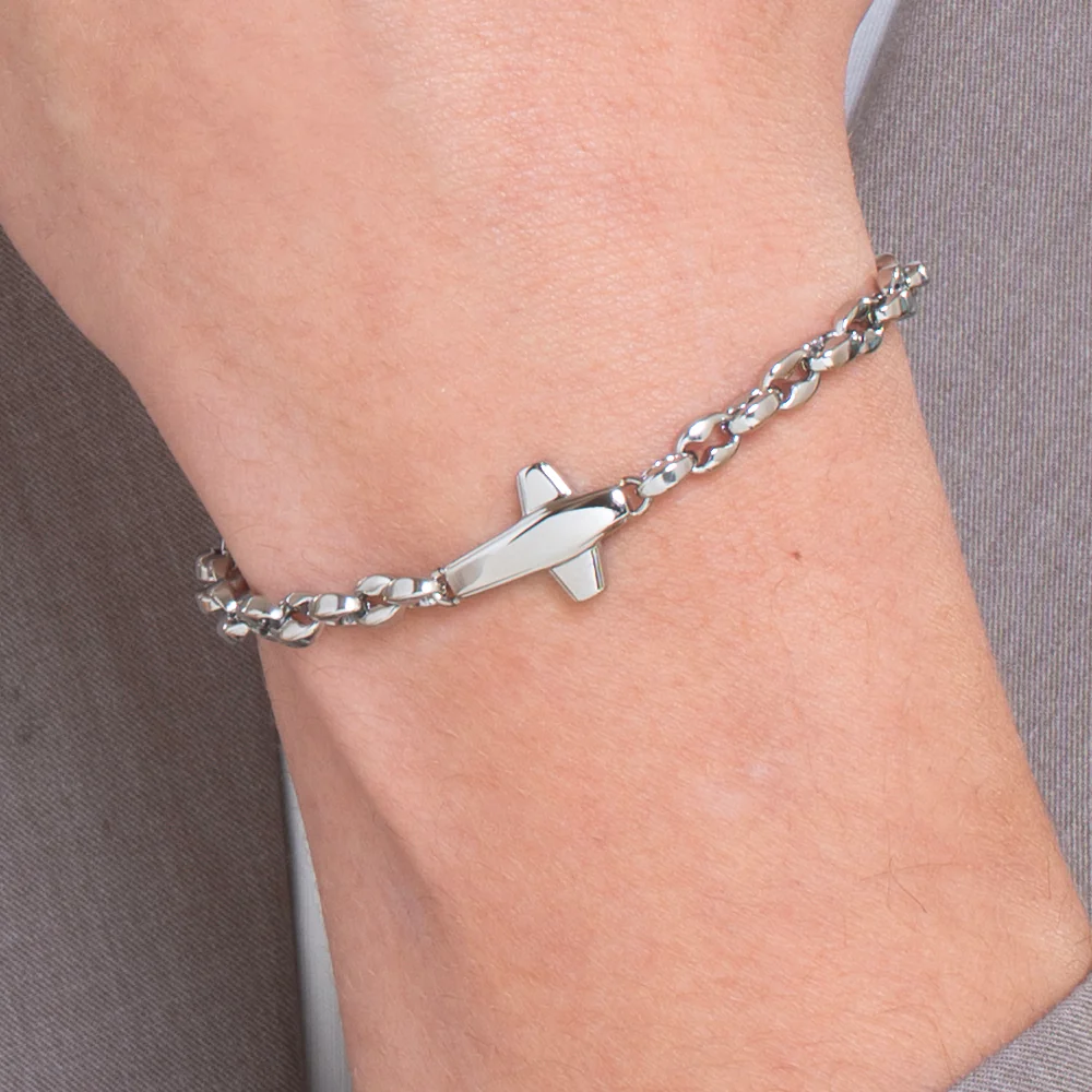 BRACCIALE UOMO IN ACCIAIO CON CROCE - Image 2