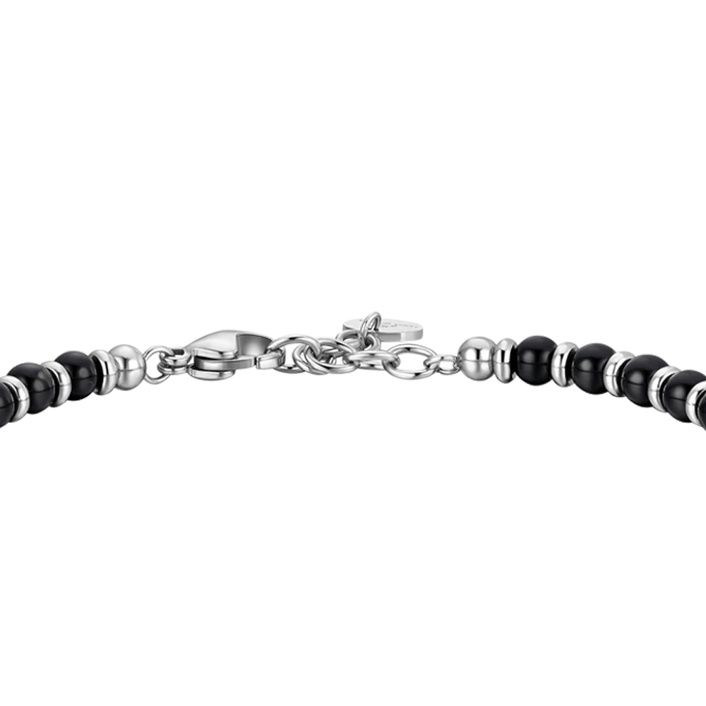 BRACCIALE UOMO IN ACCIAIO CON ELEMENTI IN ACCIAIO CON EFFETTO VINTAGE E SFERE - Image 5